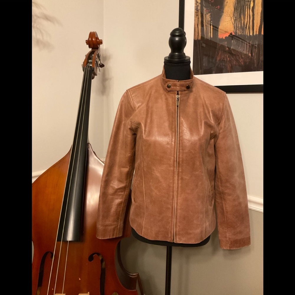 Echoes Leder real leather bomber style jacket